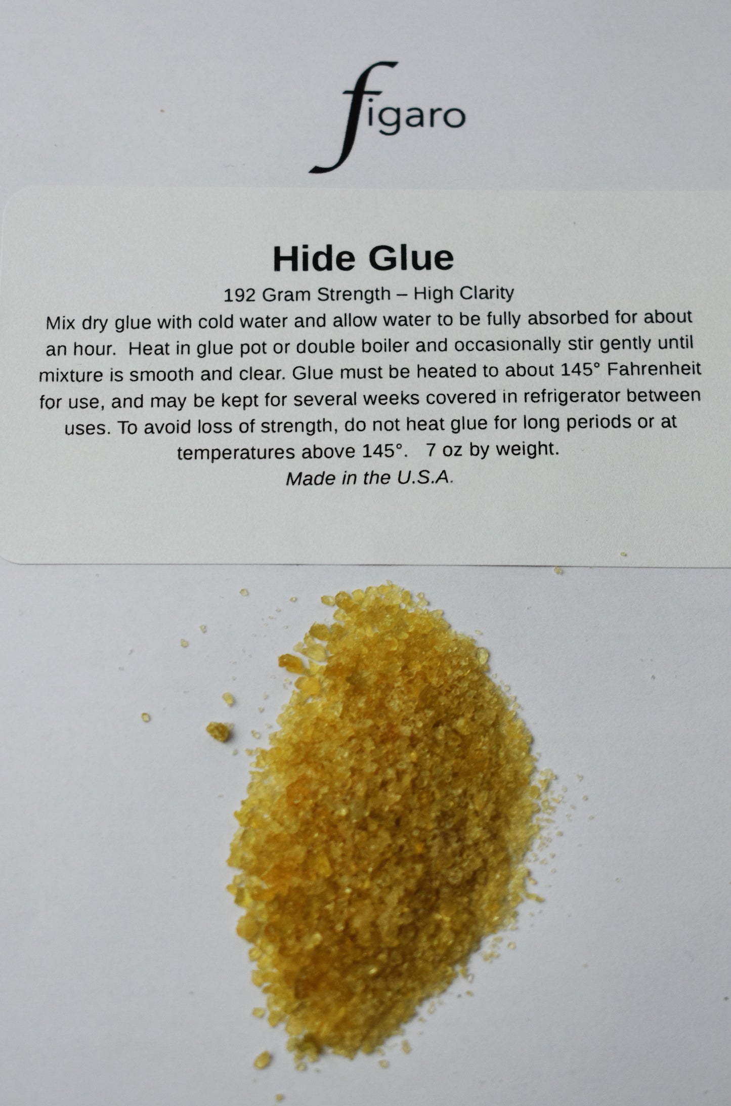 Nero Finest High Clarity Luthiers American-Made Hide Glue, 7 0z Jar, 192 Gram Strength
