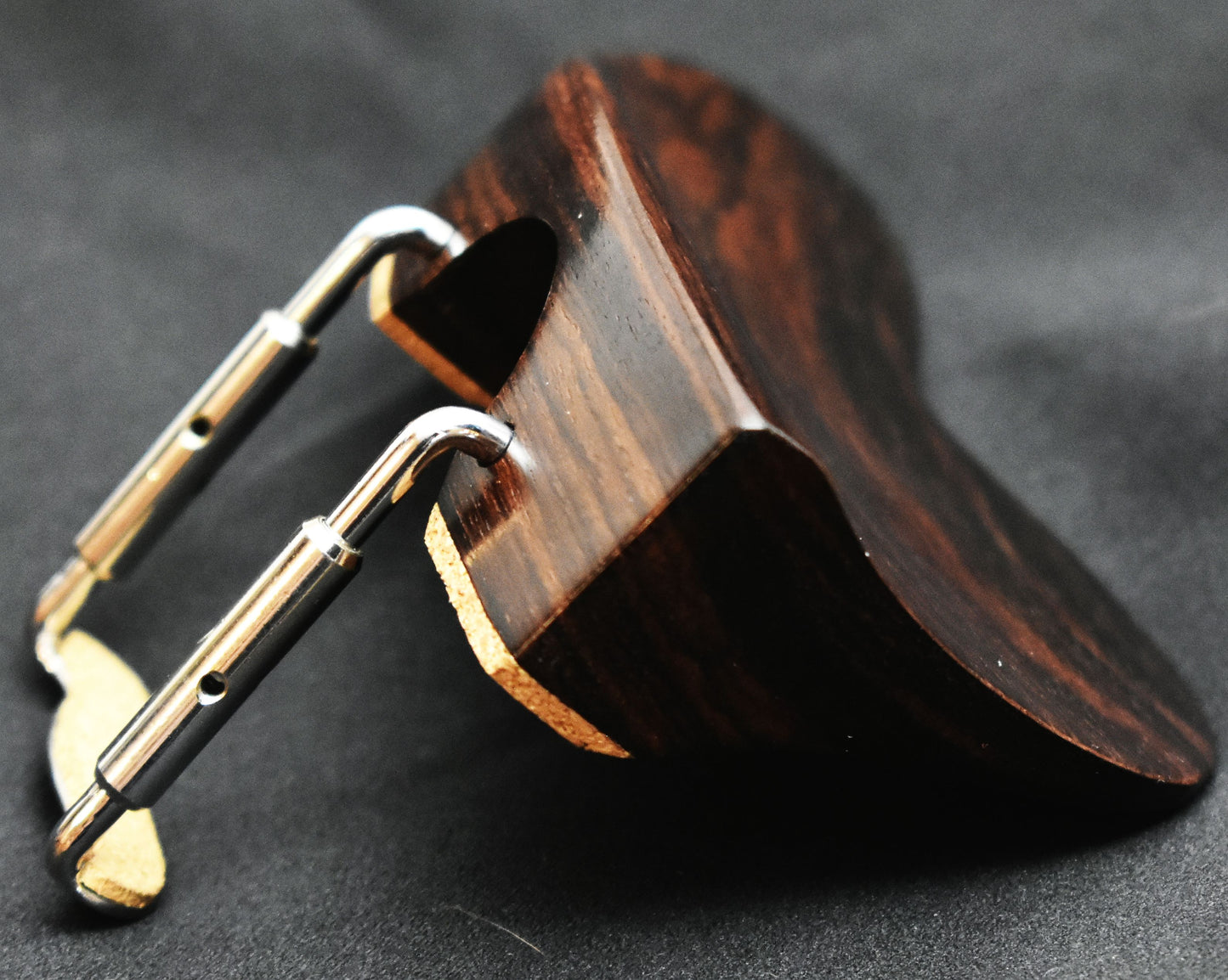 Handmade Berber Violin Chinrest in Ceylonese Ebony, Himalayan Boxwood, or Rosewood by Figaro Importers
