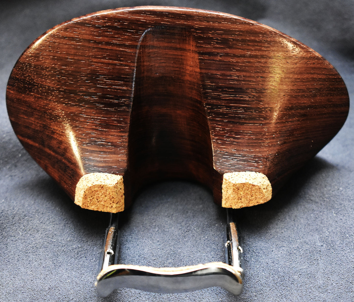 Handmade Flesch Flat Violin Chinrest in Indian Rosewood, Ceylonese Ebony, or Himalayan Boxwood by Figaro Importers