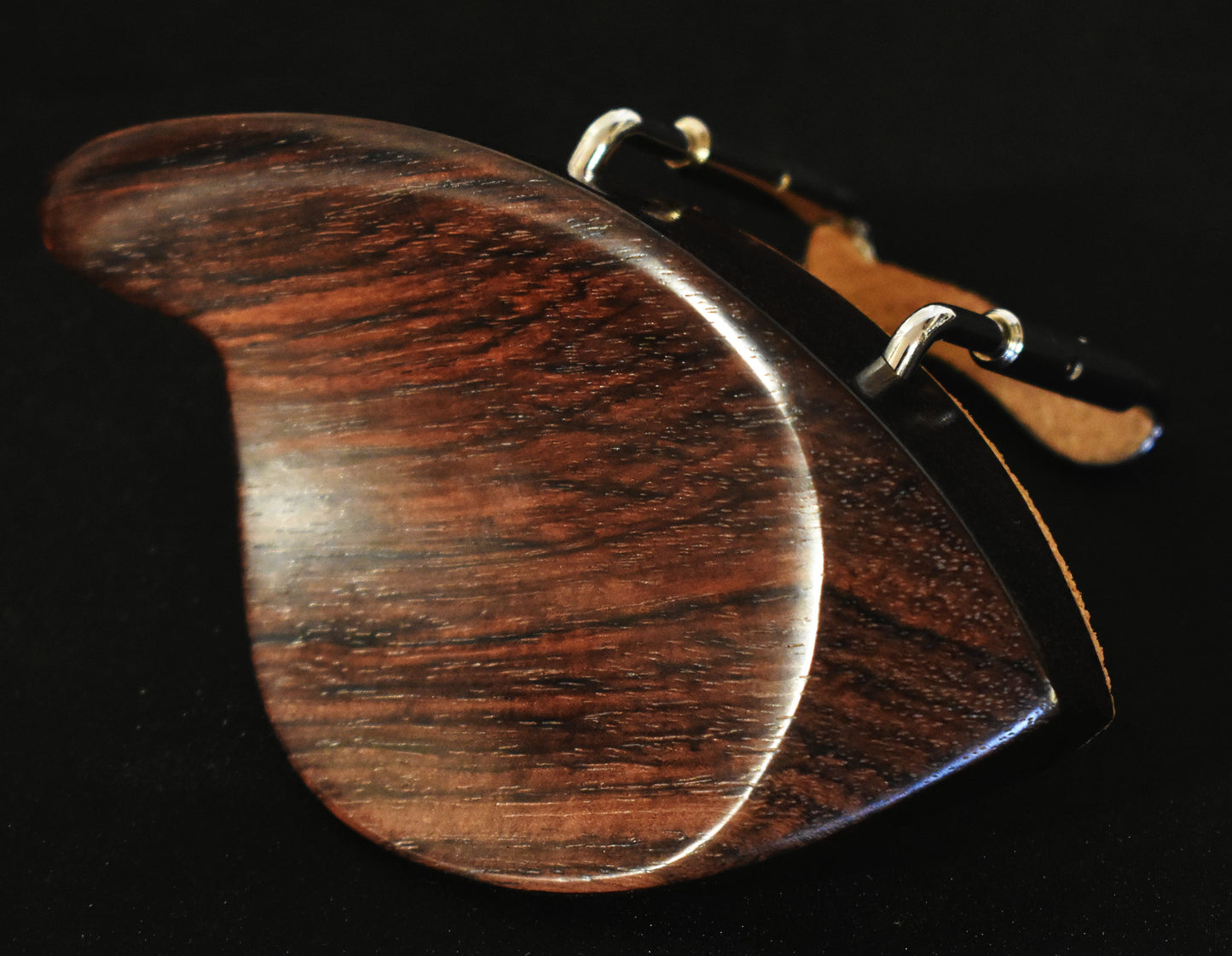 Handmade Stuber Violin Chinrest in Himalayan Boxwood, Ceylonese Ebony or Indian Rosewood by Figaro Importers