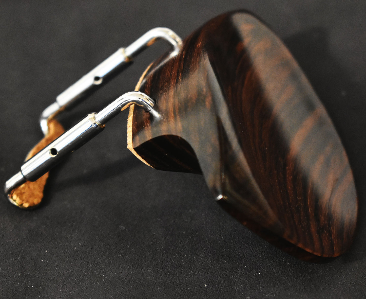 Handmade Brandt Violin Chinrest in Himalayan Boxwood, Ceylones Ebony, or Indian Rosewood by Figaro Importers