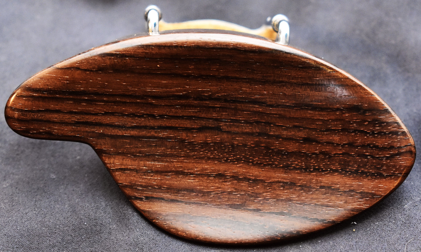 Handmade Vermeer Violin Chinrest in Indian Rosewood, Ceylonese Ebony, or Himalayan Boxwood by Figaro Importers