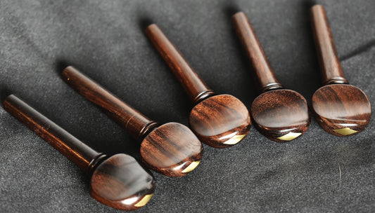 Handmade Swiss Style Violin Peg Set in Rosewood or Ebony with Rhombus Inlay