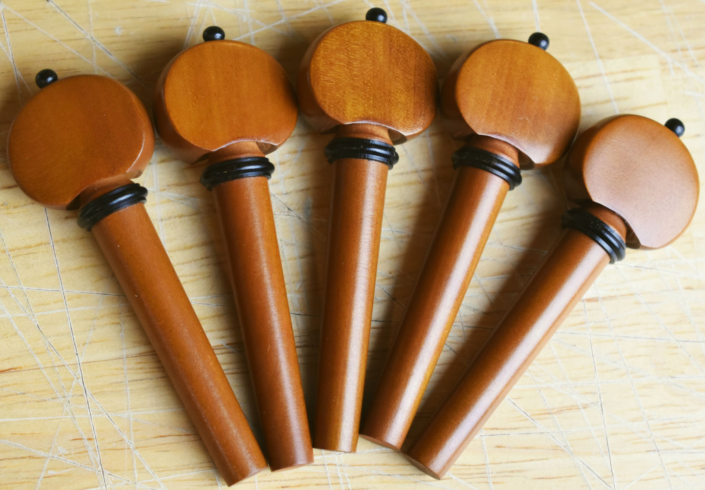 Handmade Hill Style Violin Peg Set in Ebony, Rosewood, or Boxwood